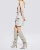 PHILIX MULTICOLOR PRINT HALTER MINI DRESS image number null